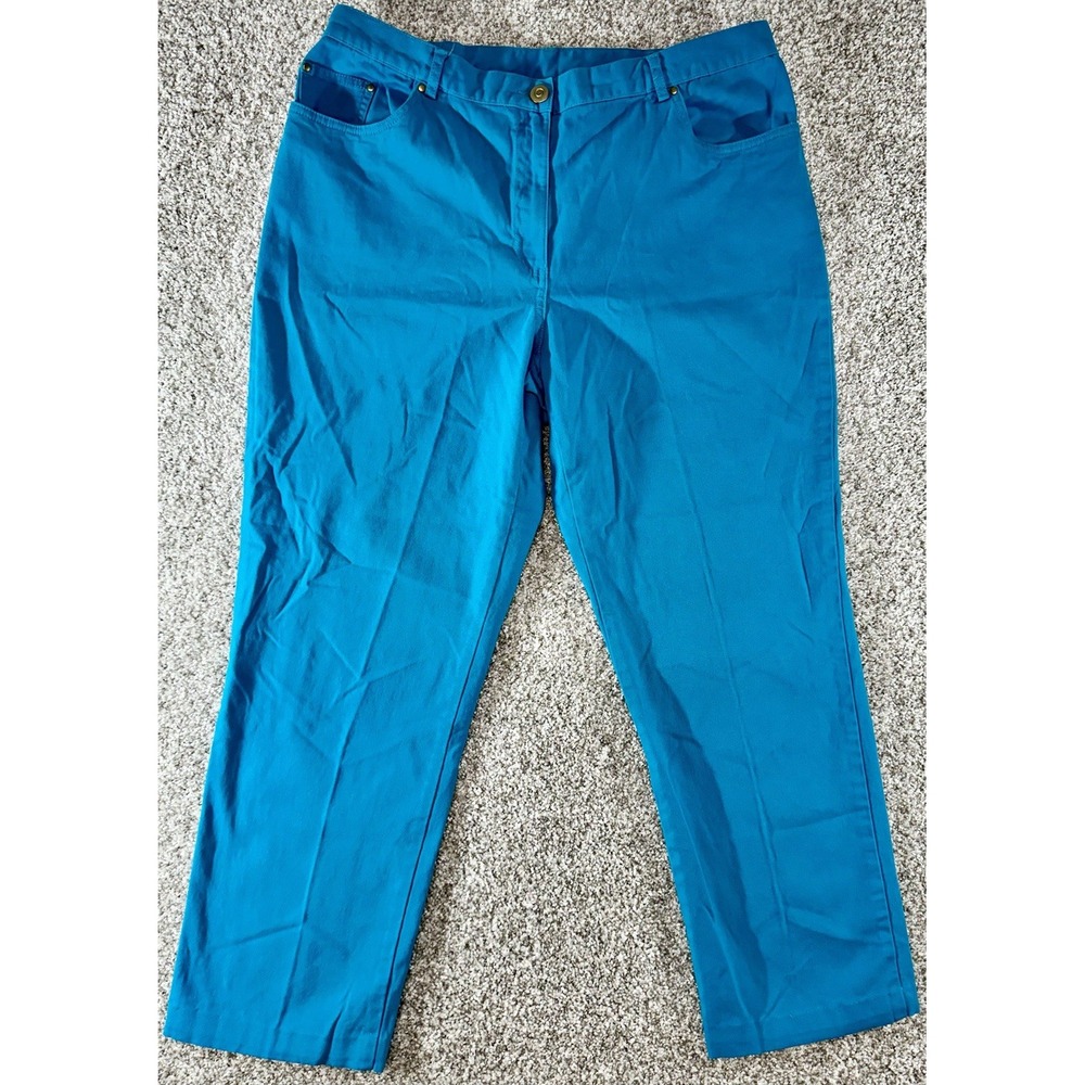 Ruby Rd. Womens Teal Jeans Elastic Waist Pants *MINT* Size 14